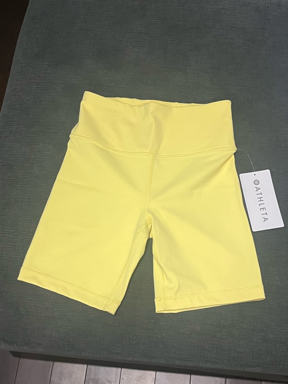 Athleta Bright Lemon High-Rise Bike Shorts
